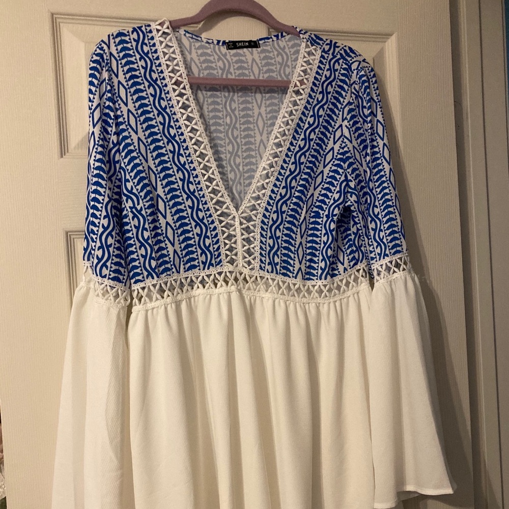 White and Blue Dress